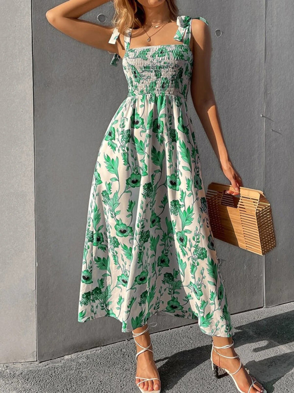 Slim Dress Sleeveless Sling Print Temperament Women's Long Dress - PIXEL WEAR
