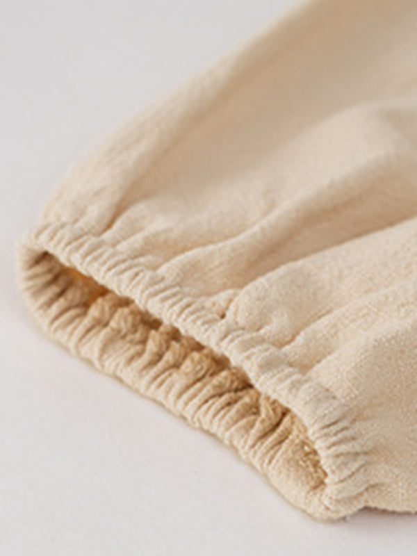 Temperament casual suit solid colour long-sleeved top loose trousers - PIXEL WEAR