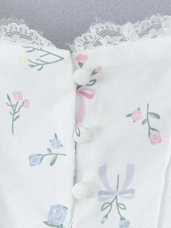 Lace Floral V-Neck Suspender Dress - PIXEL WEAR