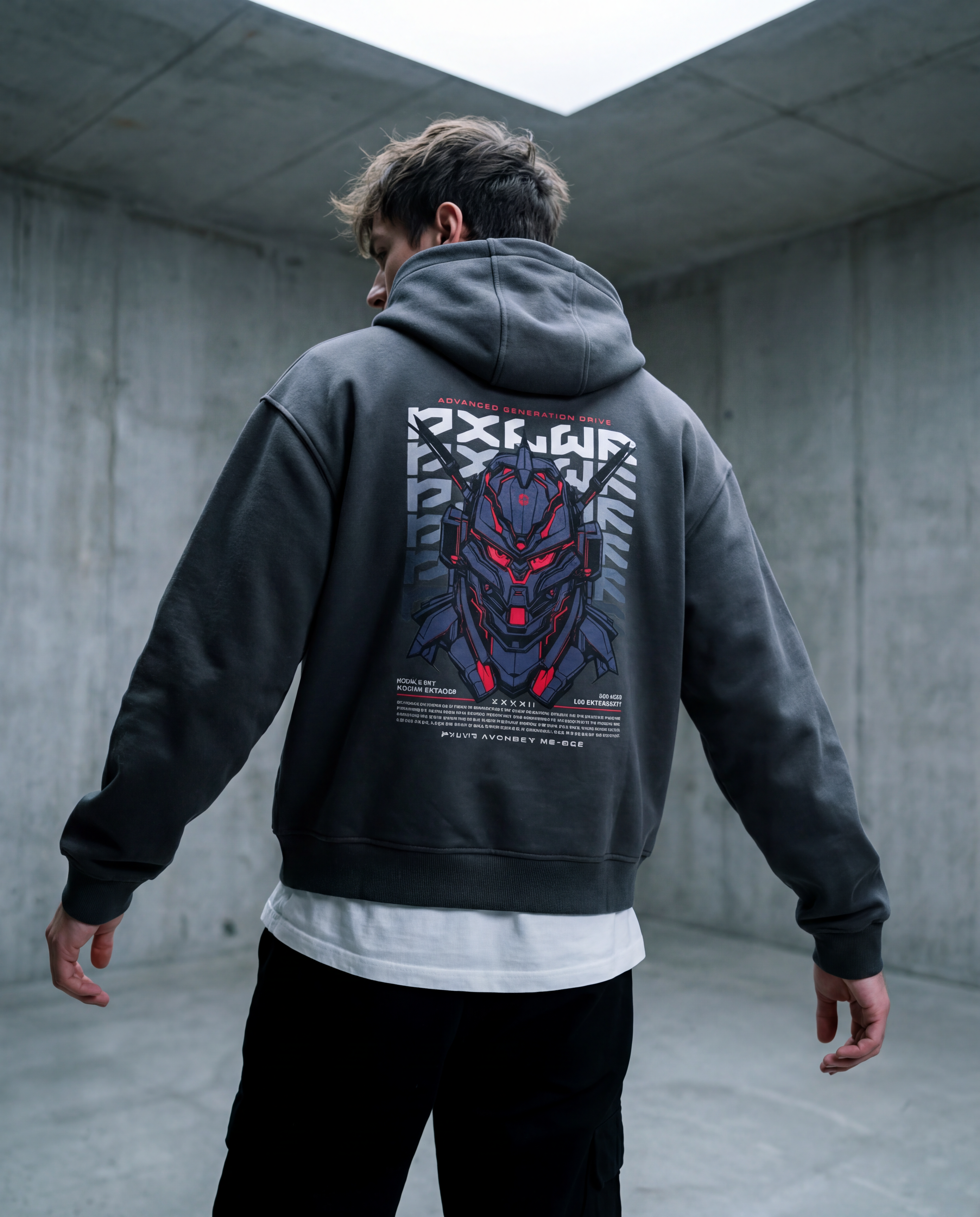 Boxy Button Placket Hoodie - PIXEL WEAR LTD