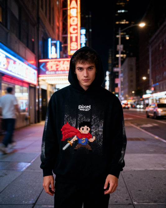 Pixel Hero Fleeced Boxy Hoodie - PIXEL WEAR