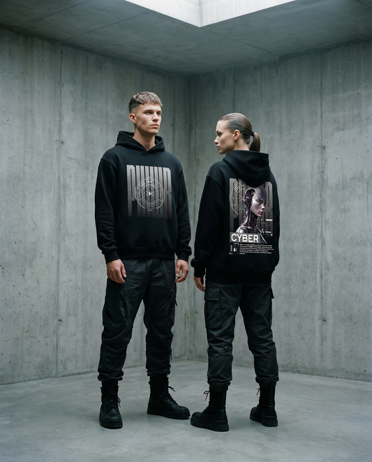 Pixel Tech Fleeced Boxy Hoodie - PIXEL WEAR LTD