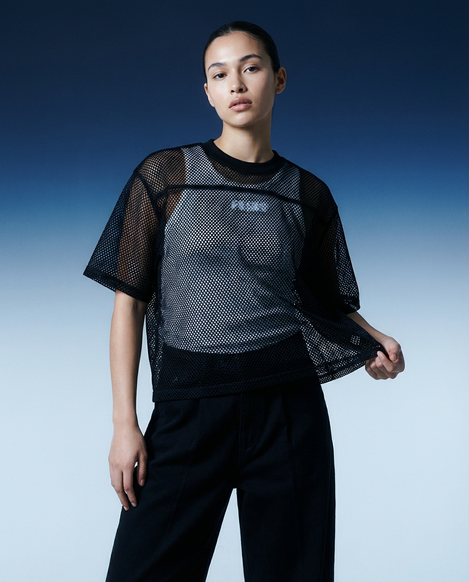 See-through Boxy Net T-Shirt ODMPOD
