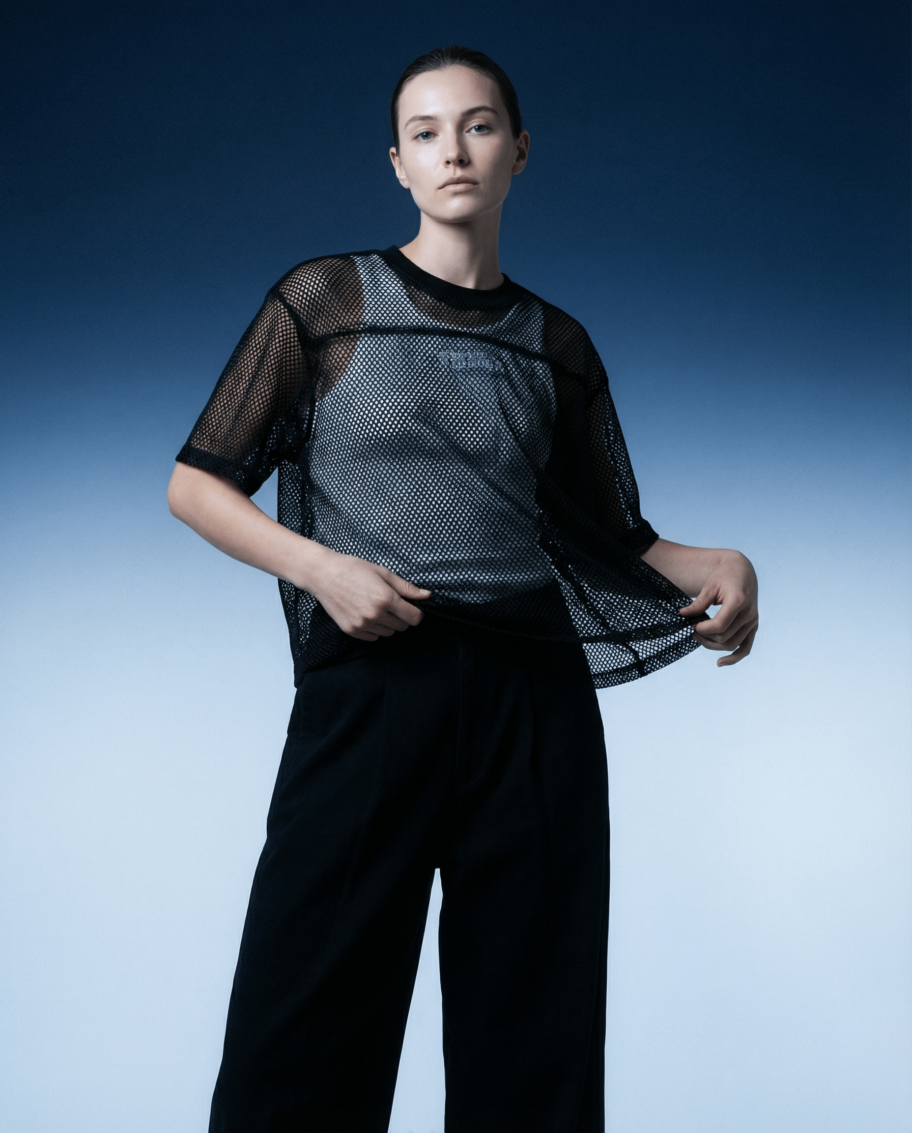 See-through Boxy Net T-Shirt ODMPOD