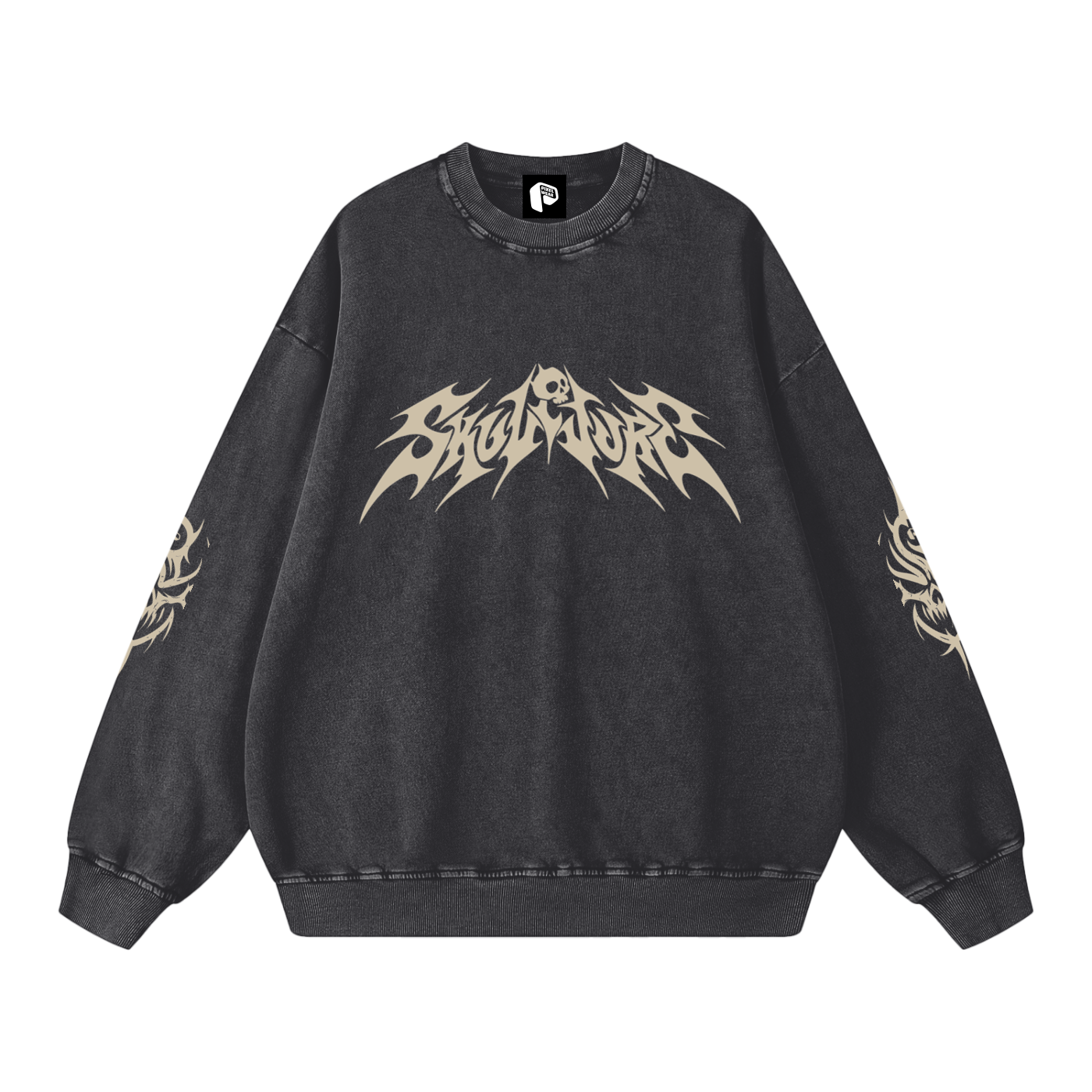 Snow Washed Oversized Sweatshi,oversized,sweatshirt,tiger and dragon,skull,new