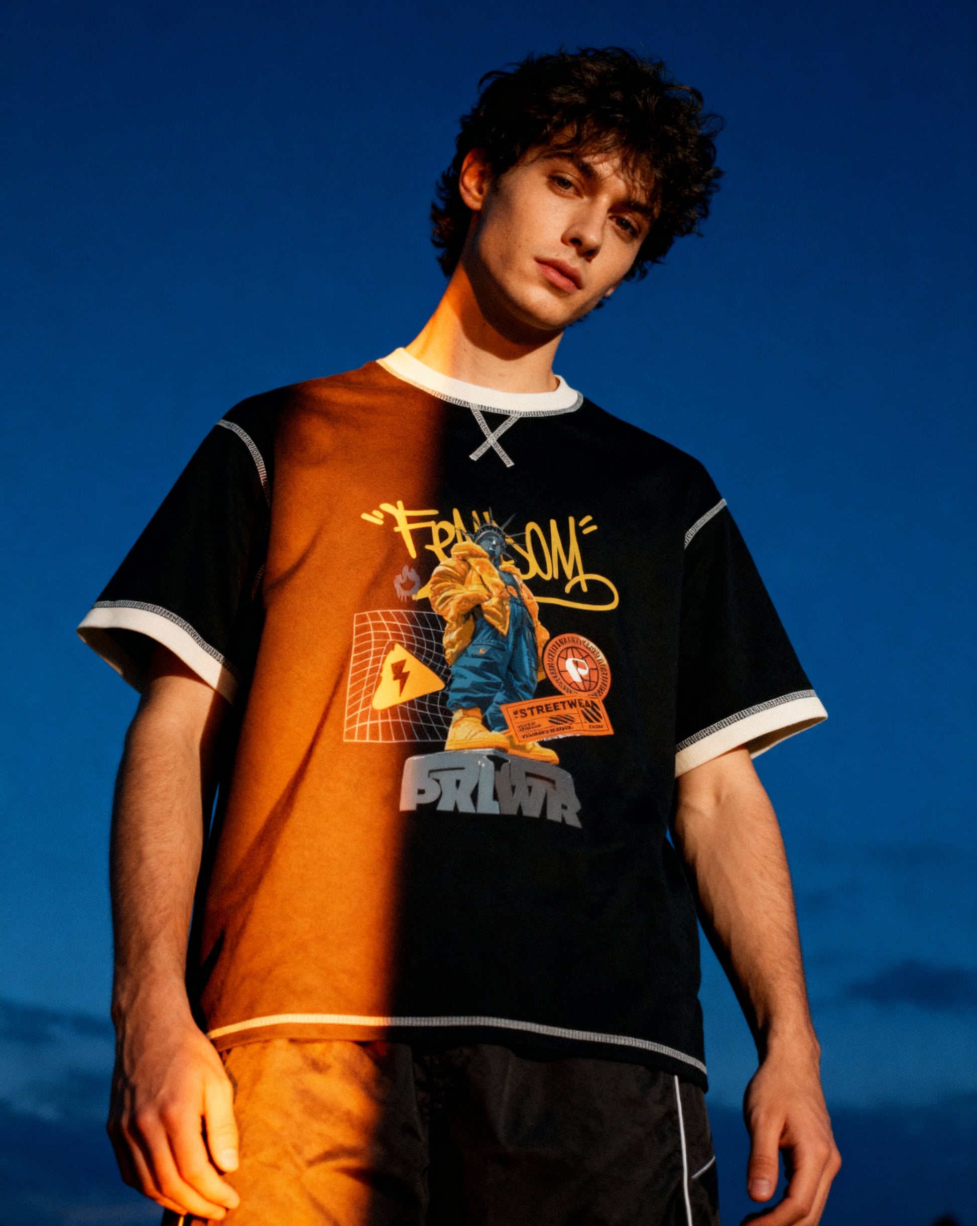 Contrast-Stitched Cotton T-Shirt - PIXEL WEAR