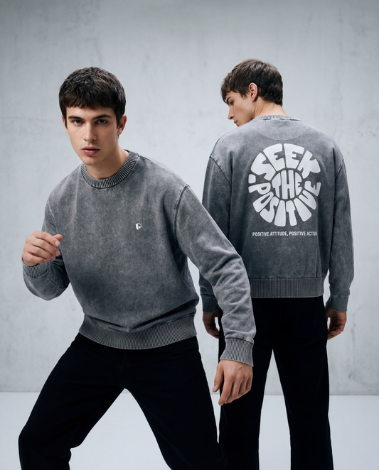 Mineral Wash Oversized Sweater - PIXEL WEAR LTD