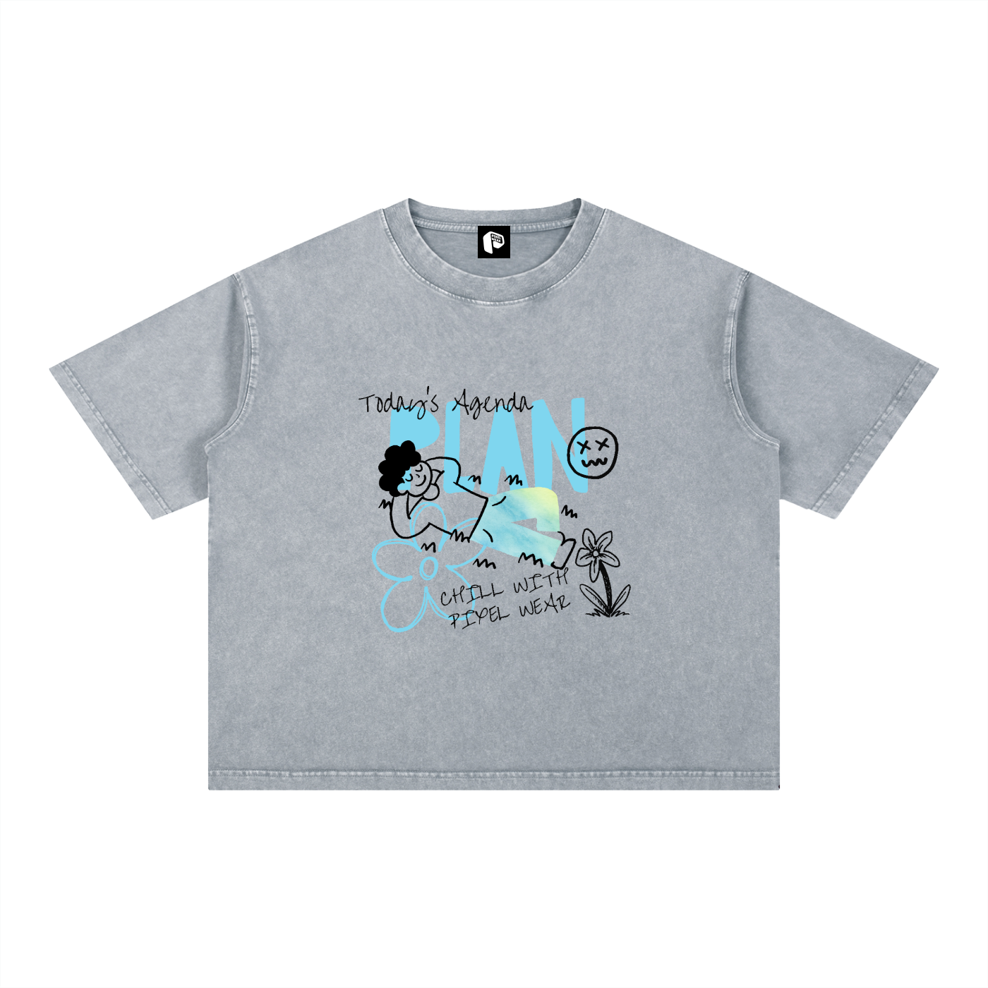 MINERAL WASH,BOXY TSHIRT,COTTON T-SHIRT,T-SHIRT,NEW,MENS WEAR,CHILL PLAN