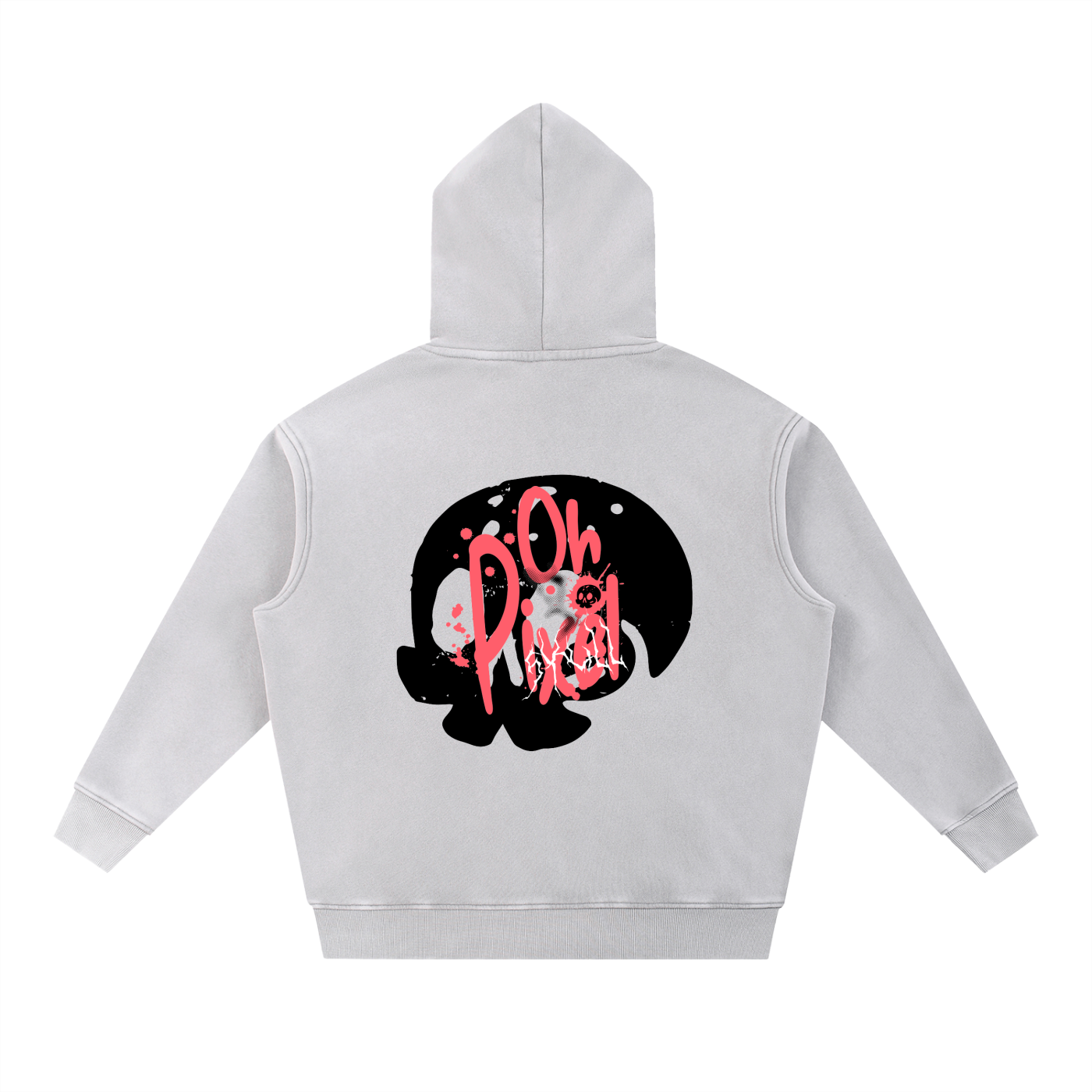 skull,pixel skull,snow wash hoodie,hoodie,skull hoodie,new,snow wash,fleeced hoodie,oversized hoodie