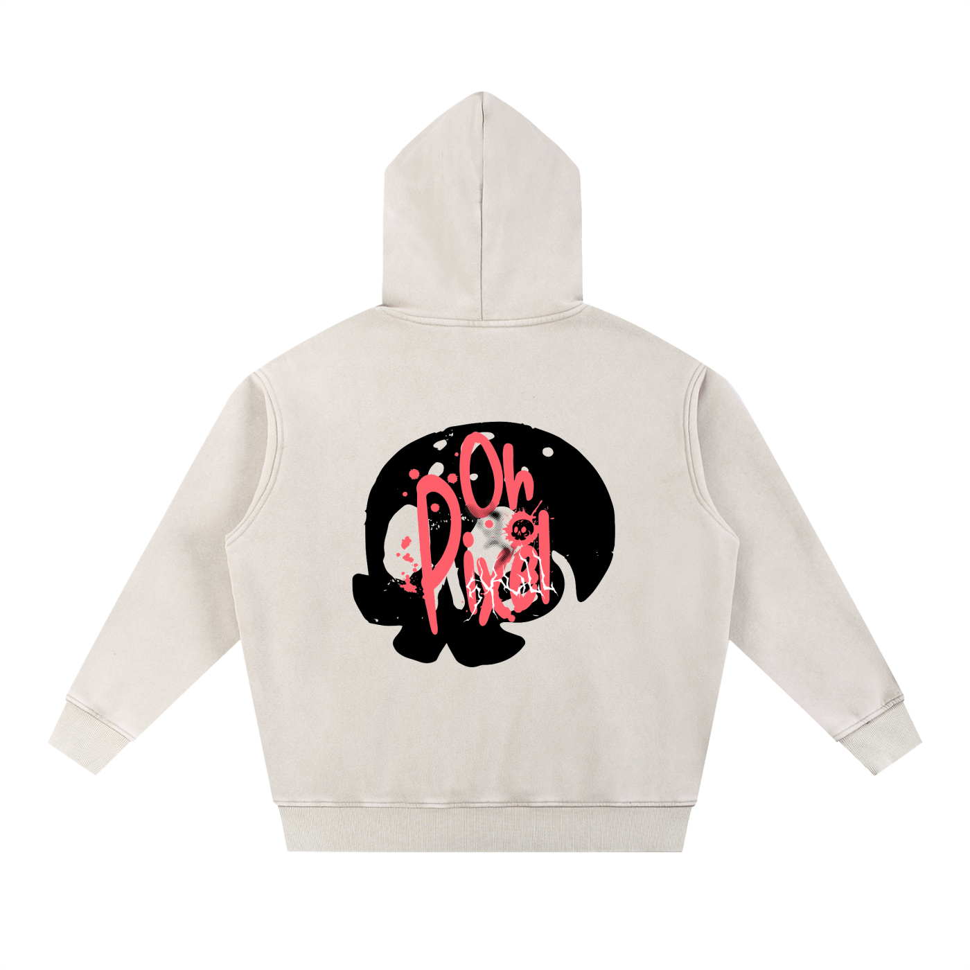 skull,pixel skull,snow wash hoodie,hoodie,skull hoodie,new,snow wash,fleeced hoodie,oversized hoodie