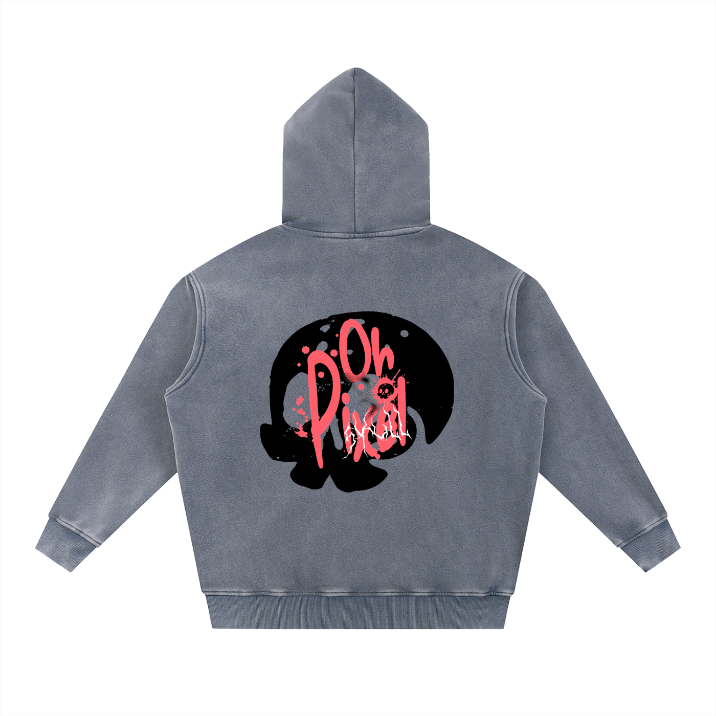 skull,pixel skull,snow wash hoodie,hoodie,skull hoodie,new,snow wash,fleeced hoodie,oversized hoodie