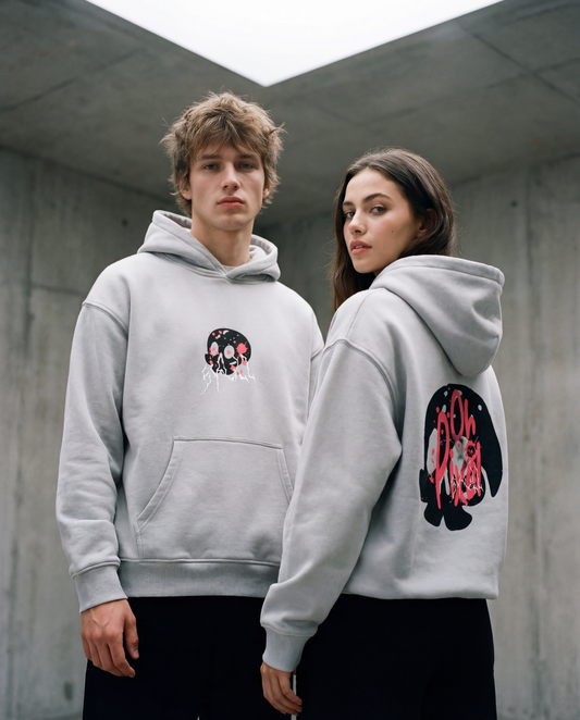 Snow Wash Fleece Oversize Hoodie - PIXEL WEAR LTD