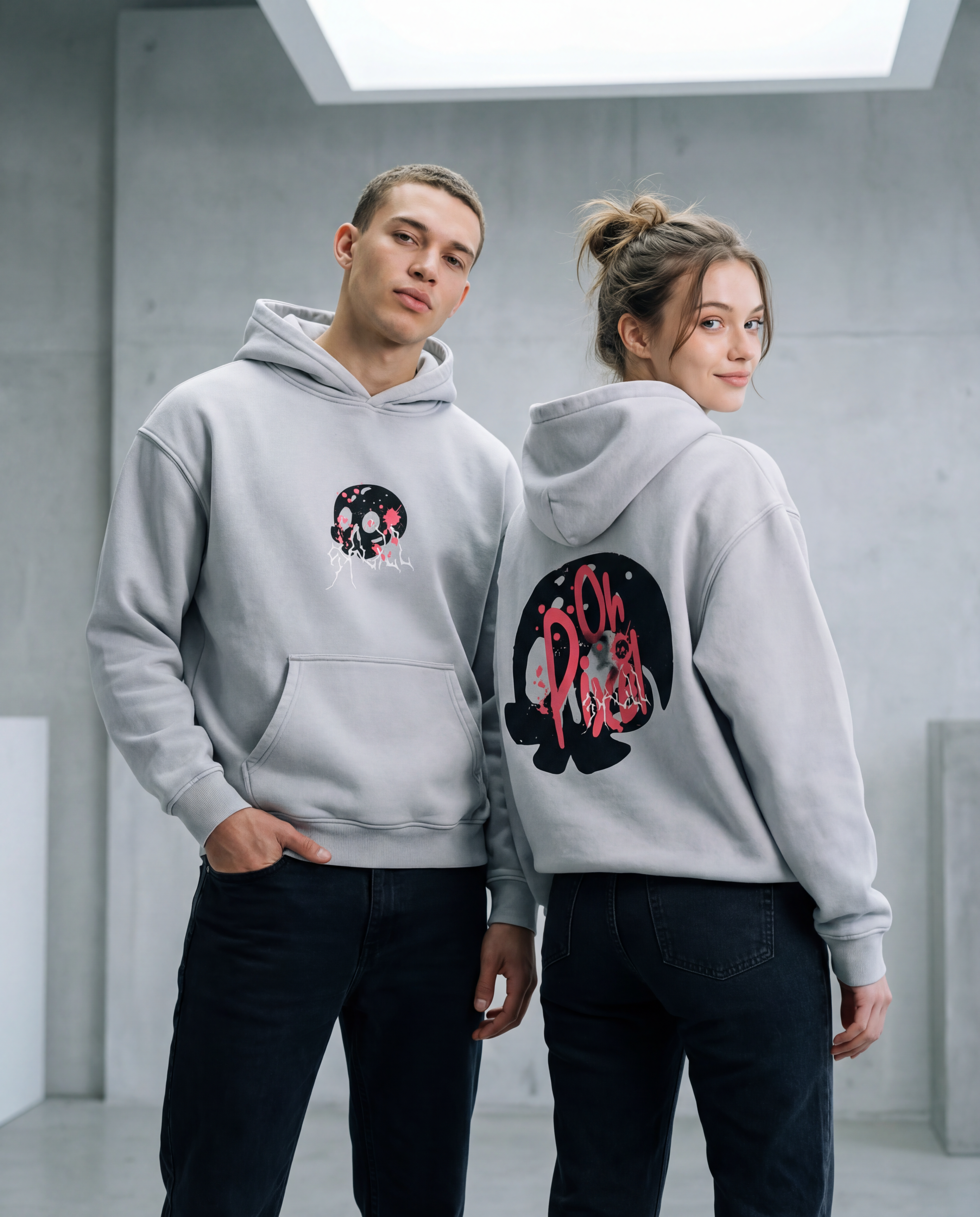 Snow Wash Fleece Oversize Hoodie - PIXEL WEAR LTD