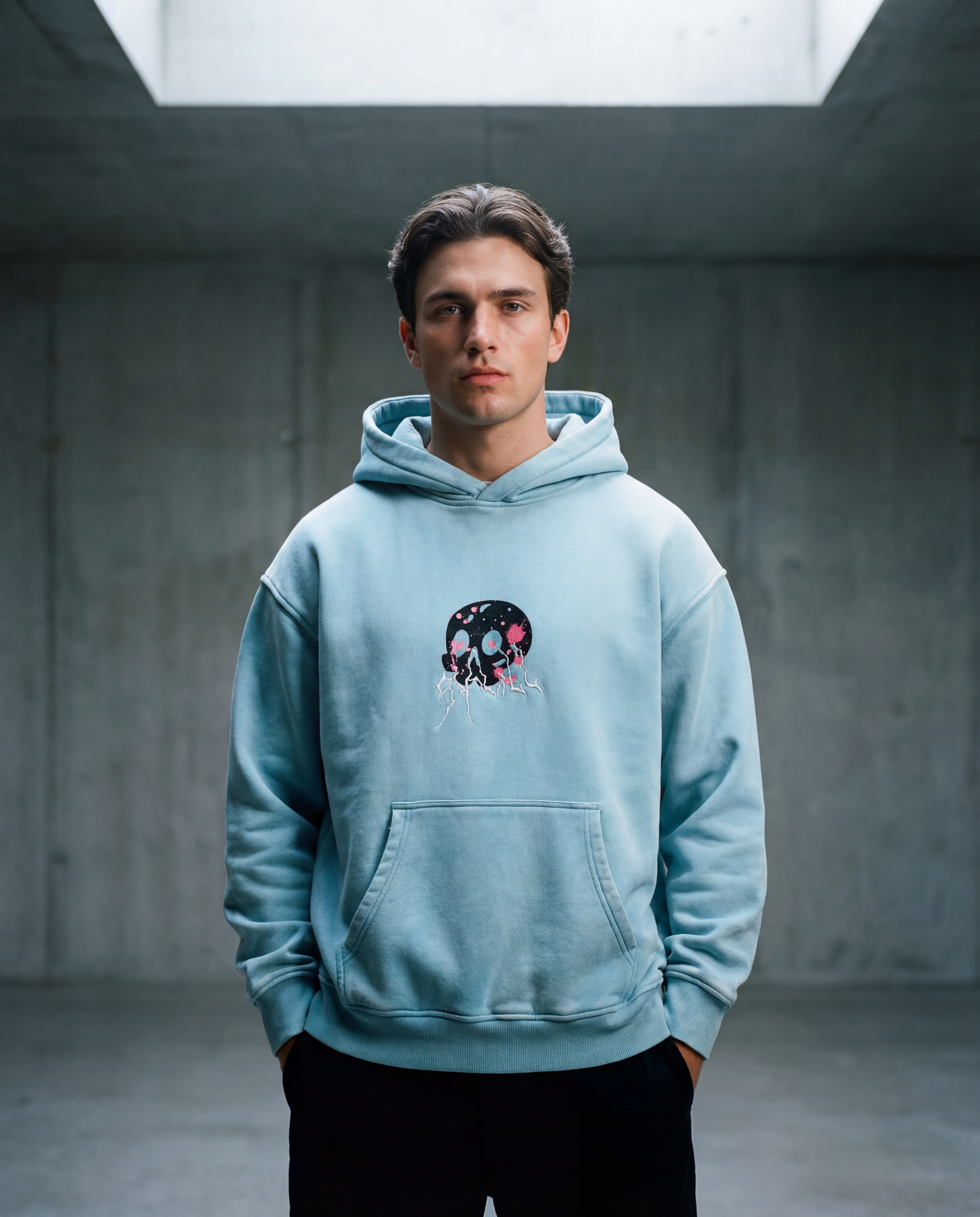 Snow Wash Fleece Oversize Hoodie - PIXEL WEAR LTD