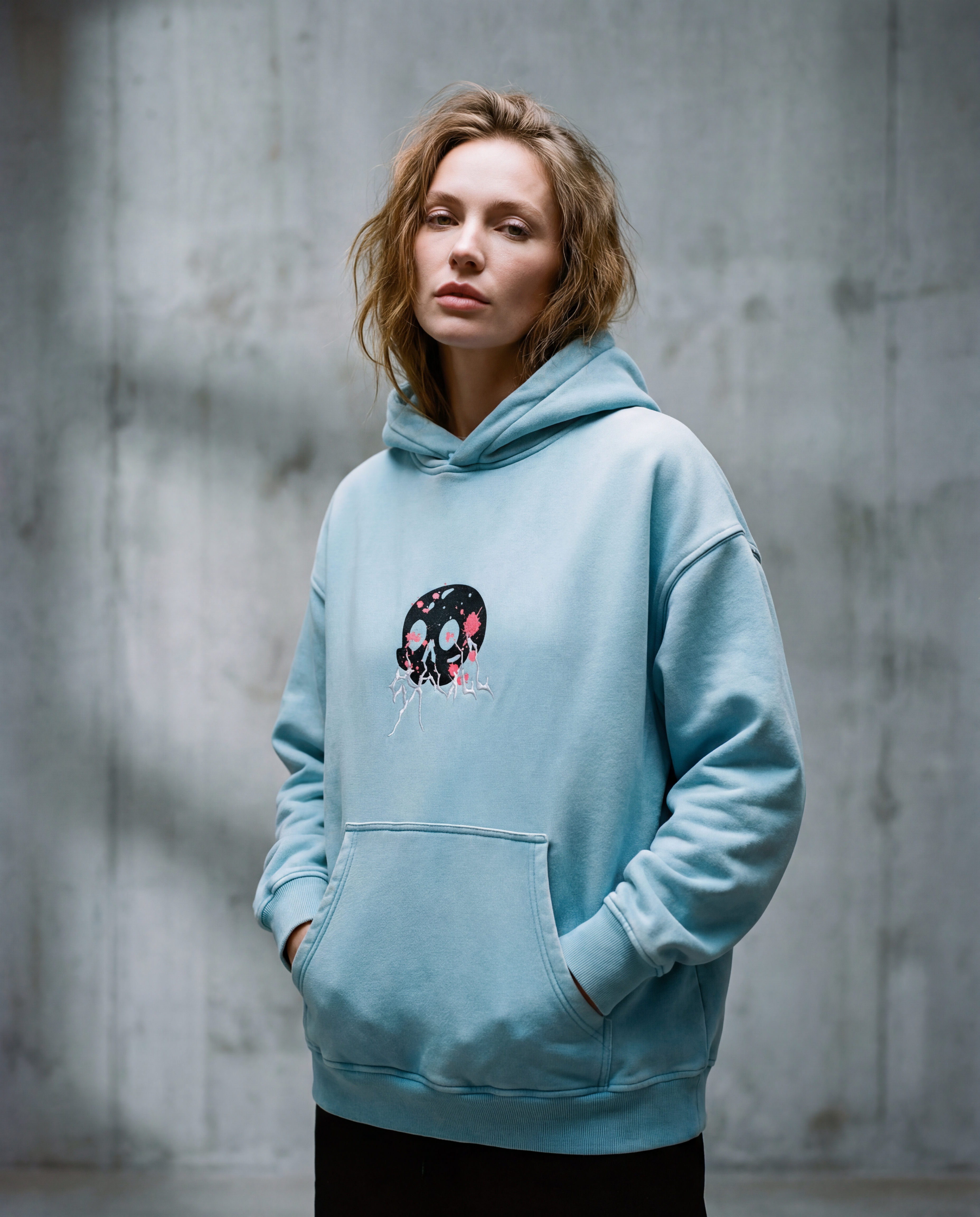 Snow Wash Fleece Oversize Hoodie - PIXEL WEAR LTD