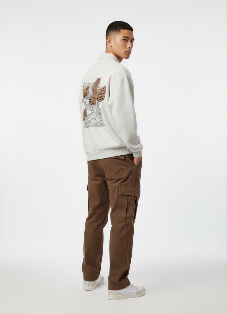 Heavyweight Fleece Polo Sweatshirt - PIXEL WEAR