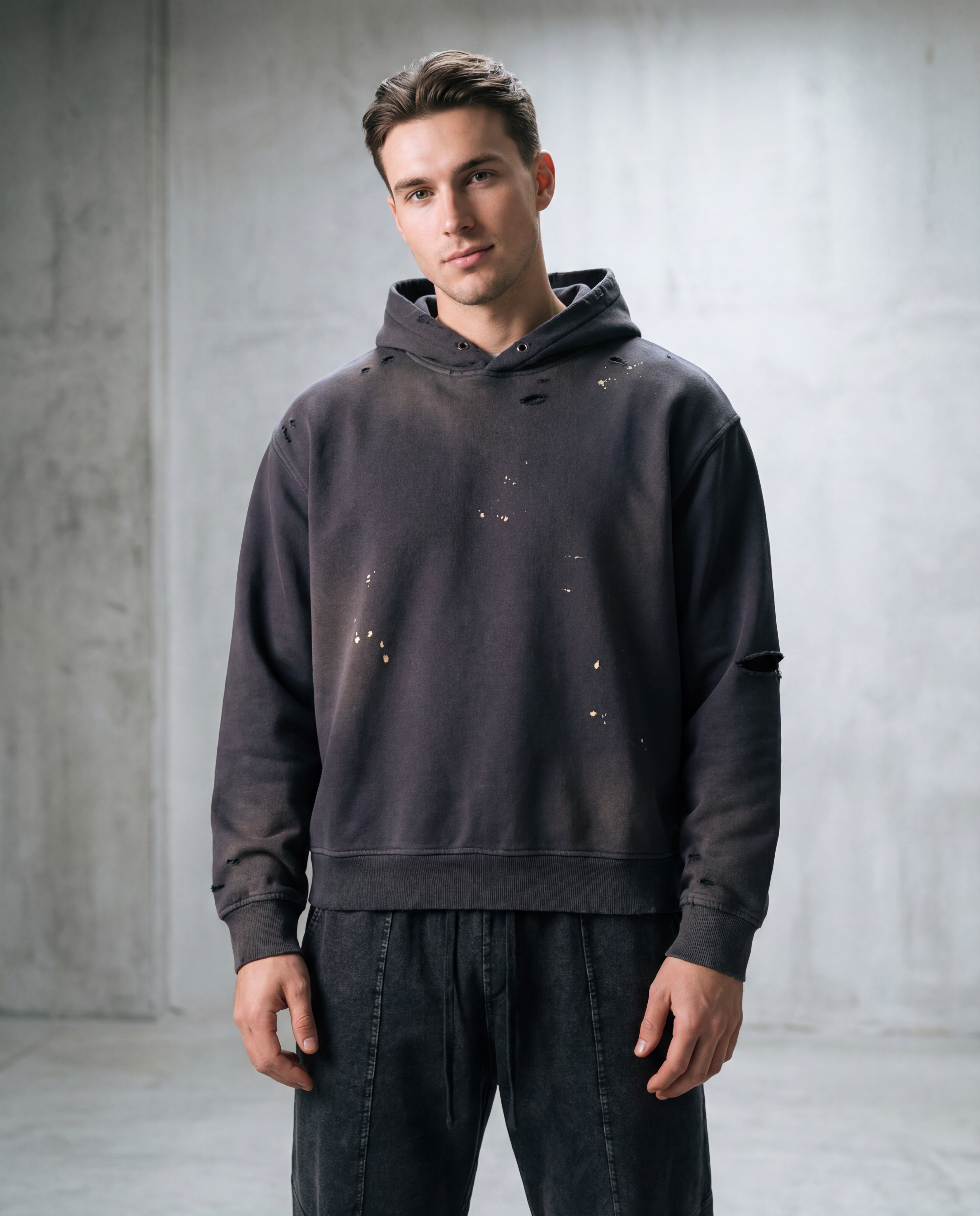 Sun Fade Frayed Fleece Hoodie ODMPOD