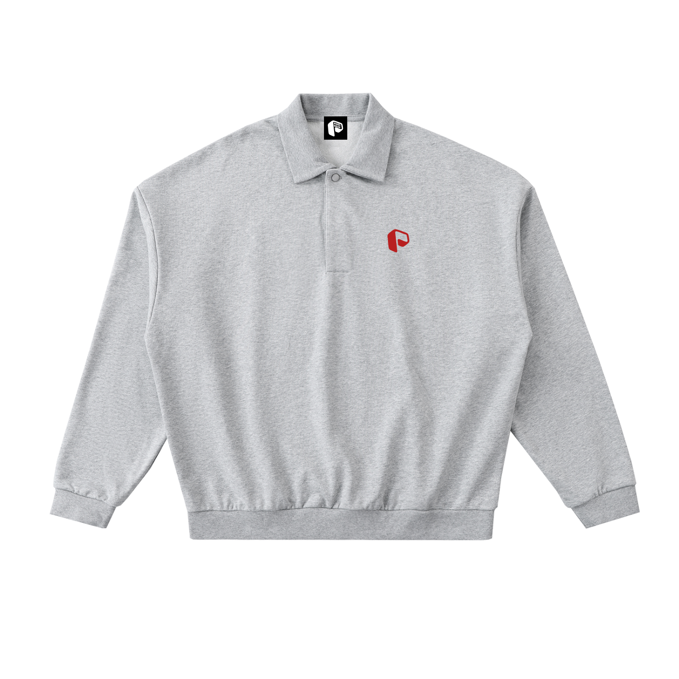 Fleece Polo Sweatshirt,Polo Sweatshirt,Sweatshirt,COLLARED SWEATSHIRT